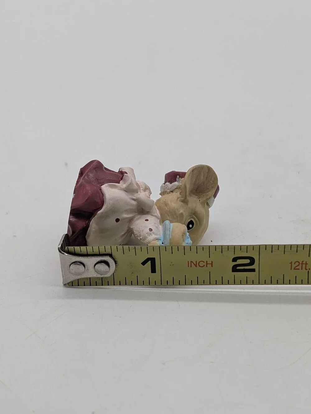 Vintage Miniature Mouse Figurine with Cake Made in Taiwan ROC Anthropomorphic